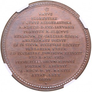 Vatican (États pontificaux) Médaille de bronze 1605 (1712) - Émission de restitution papale par Caspar Gottlieb Lauffer - Clément VIII (159