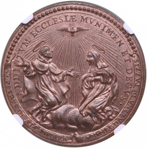Vatikán (Papežské státy) Bronzová medaile 1669 (Anno III) - Kanonizace San Pietro d'Alcantara a Santa Maria Maddal