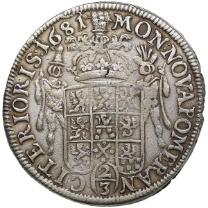 Pomerania (Germany / Sweden) 2/3 Taler (Gulden) 1681 BA - Karl XI (1660-1697)