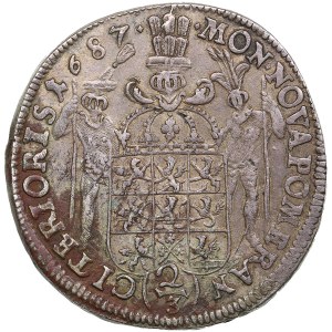 Pomerania (Germany / Sweden) 2/3 Taler (Gulden) 1687 DHM - Karl XI (1660-1697)