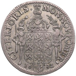 Pomerania (Germany / Sweden) 2/3 Taler (Gulden) 1692 ILA - Karl XI (1660-1697)