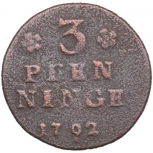 Pomerania (Germany / Sweden) 3 Pfennige (Witten) 1792 - Gustav IV Adolf (1792-1809)