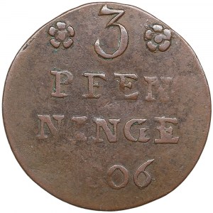 Pomerania (Germany / Sweden) 3 Pfennige (Witten) 1806 - Gustav IV Adolf (1792-1809)