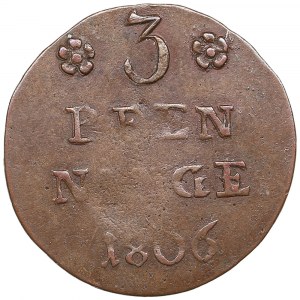 Pomerania (Germany / Sweden) 3 Pfennige (Witten) 1806 - Gustav IV Adolf (1792-1809)