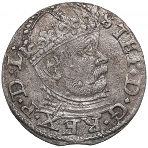 Riga (Pologne) AR 3 Groszy (Trojak) 1586 - Stefan Batory (1576-1586)