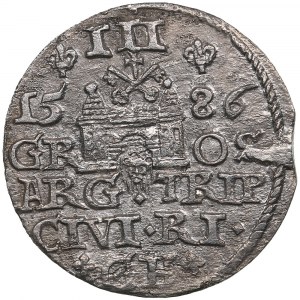Riga (Polonia) AR 3 Groszy (Trojak) 1586 - Stefan Batory (1576-1586)