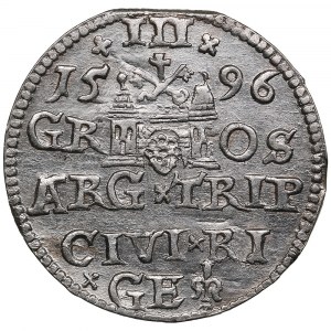 Riga (Pologne) AR 3 Groszy (Trojak) 1596 - Sigismond III (1587-1632)