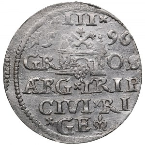 Riga (Polonia) AR 3 Groszy (Trojak) 1596 - Sigismondo III (1587-1632)