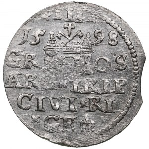 Riga (Polonia) AR 3 Groszy (Trojak) 1598 - Sigismondo III (1587-1632)