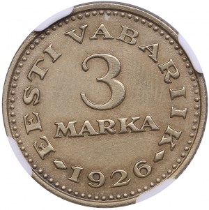 Estonia 3 Marka 1926 - NGC UNC DETAILS