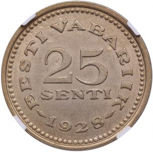 Estonia 25 Senti 1928 - NGC MS 62