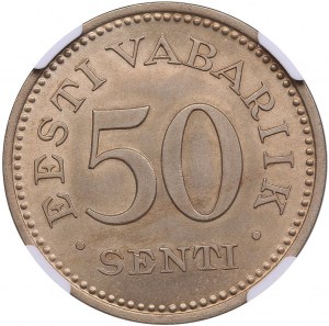 Estonia 50 Senti 1936 - NGC MS 62