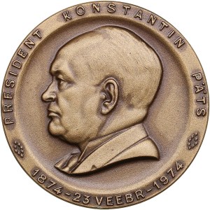 Estonia (Sweden) Bronze Medal 1974 - 100th anniversary birth of President Konstantin Päts
