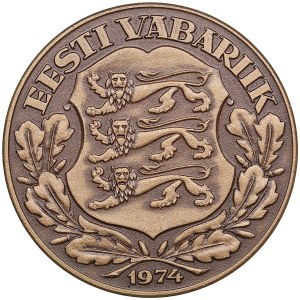 Estonia (Sweden) Bronze Medal 1974 - 100th anniversary birth of President Konstantin Päts