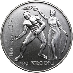 Estónsko 100 Krooni 1996 - Storočnica moderných olympijských hier