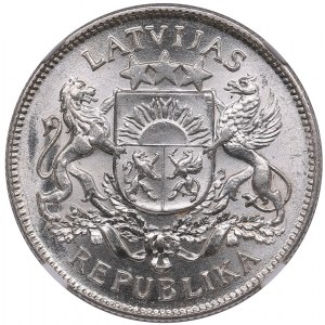 Latvia 2 Lati 1925 - NGC MS 63