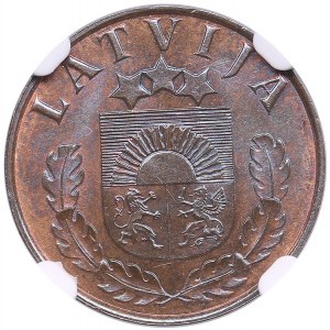 Latvia 2 Santimi 1937 - NGC MS 64 BN