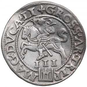 Lituania, Vilnius (Polonia) AR 3 Groszy (Trojak) 1562 - Sigismondo II Augusto (1545-1572)