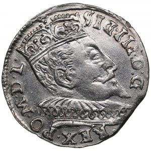Lituania, Vilnius (Polonia) AR 3 Groszy (Trojak) 1595 - Sigismondo III Vasa (1587-1632)