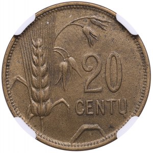Lithuania 20 Centu 1925 - NGC MS 62