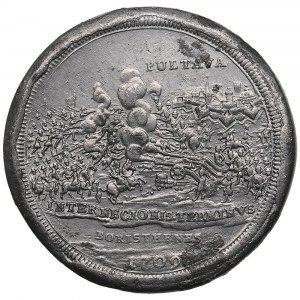 Russia Tin-alloy Award Medal 1708 - In memory of the Battle of Poltava, July 8, 1709