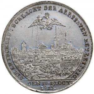 Russland (Deutschland) Versilberter Bronze-Jeton - Zum Gedenken an die Völkerschlacht bei Leipzig, 6-7/18-19 Oktober 1813 - Alexander I. (1801-