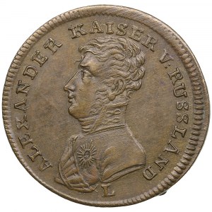 Niemcy (Rosja) Mosiężny żeton liczący z wizerunkiem cesarza Aleksandra I