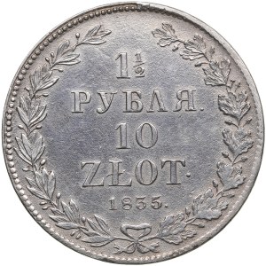 Russia (Poland) 1 1⁄2 Rouble / 10 Zlotych 1835 НГ - Nicholas I (1825-1855)