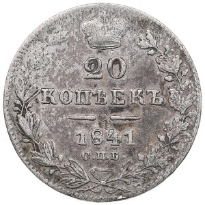 Rusko 20 kopejok 1841 СПБ-НГ - Mikuláš I. (1825-1855)