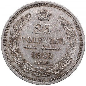 Russia 25 Kopecks 1852 СПБ-ПА - Nicholas I (1825-1855)