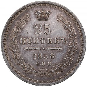 Russland 25 Kopeken 1858 СПБ-ФБ - Alexander II (1855-1881)