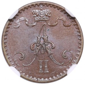 Finland (Russia) 1 Penni 1867 - Alexander II (1855-1881) - NGC MS 64 BN