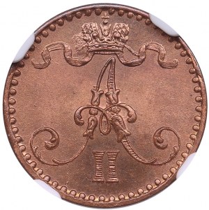 Finland (Russia) 1 Penni 1867 - Alexander II (1855-1881) - NGC MS 65 RB
