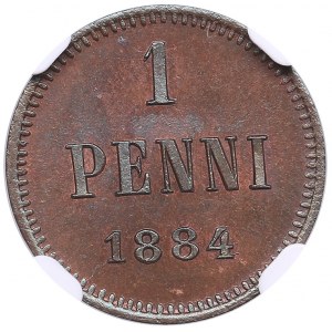 Finland (Russia) 1 Penni 1884 - Alexander III (1881-1894) - NGC MS 64 BN