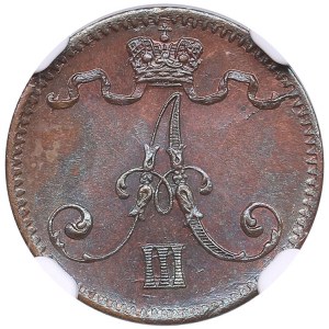 Finland (Russia) 1 Penni 1884 - Alexander III (1881-1894) - NGC MS 64 BN
