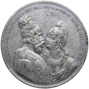 Niemcy (Rosja) Prześmiewczy (satyryczny) medal cynowy ND (1897) - O sojuszu Rosji i Francji