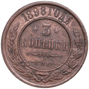 Russie 3 Kopecks 1898 СПБ - Nicolas II (1894-1917)