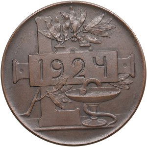 Russia (USSR) Bronze (Tombac) Medal 1925 - In memory of the 50th Anniversary of the scientific activity of I.P. Pavlov_x