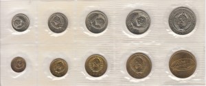 Rusko (ZSSR) Bankový set 1968 (1, 2, 3, 5, 10, 15, 20, 50 kopejok, 1 rubľ, žetón Leningradskej mincovne)