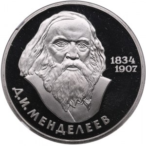 Russia (USSR) 1 Rouble 1984 - 150th anniversary of the birth of Dmitri Mendeleev - NGC PF 69 ULTRA CAMEO