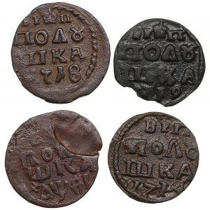 Collection of Russian Polushka 1718, 1719 (4) - Peter I (1682-1725)