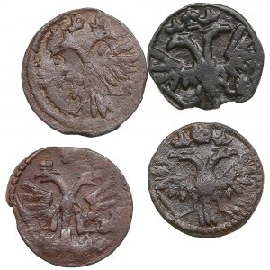 Collection of Russian Polushka 1718, 1719 (4) - Peter I (1682-1725)