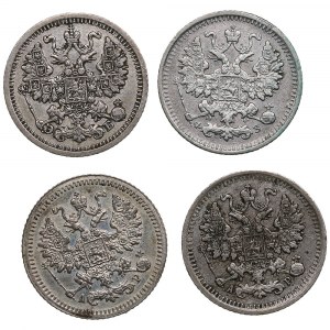 Sbírka ruských 5 kopějek 1901, 1903, 1905, 1909 - Mikuláš II (1894-1917) (4)