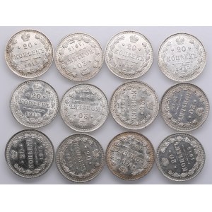 Group of Russian 20 Kopecks 1915 BC (12) - Nicholas II (1894-1917)