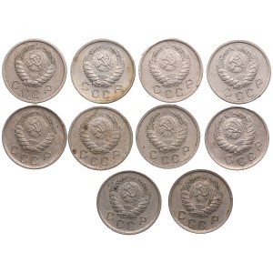Group of Russian (USSR) 10 Kopecks 1940 (10)