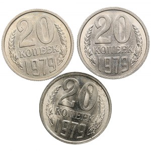 Collection of Russian (USSR) Varieties of 20 Kopeck 1979 varieties (3)