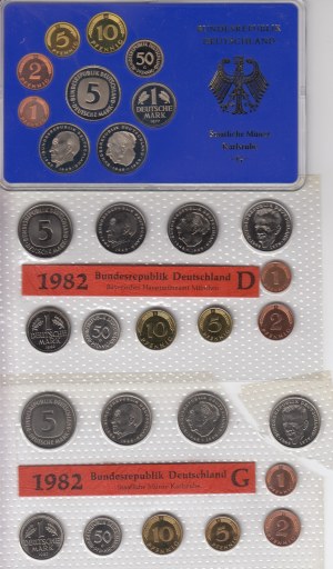 Sady mincí Německo 1977, 1982 (29)