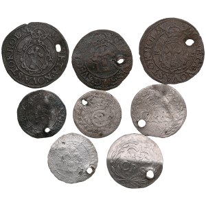 Sweden: Group of silver and silvered copper coins (8)