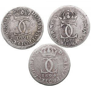 Svezia 5 Öre 1691, 1694, 1699 - Karl XI e Karl XII (3)