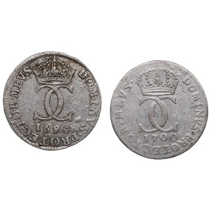 Švédsko 5 Öre 1694, 1700 - Karl XI a Karl XII (2)